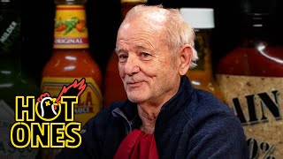 Bill Murray Doesn’t Flinch While Eating Spicy Wings  Hot Ones [upl. by Llert]