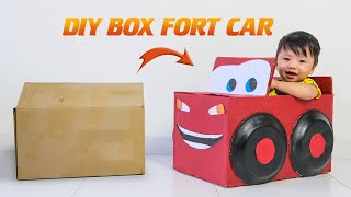 DIY I How To Make a Cardboard Box Car I Lightning McQueen [upl. by Abey]