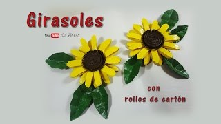 Girasoles con rollos de cartón  Sunflowers with cardboard rolls [upl. by Akirat]