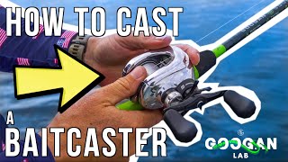 HOW TO CAST a BAITCASTER  BAITCASTING REEL SETUP [upl. by Opportuna]