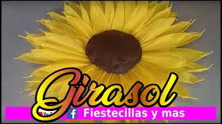 Flor de girasol en papel crepe [upl. by Anilocin]