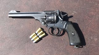 Enfield MkVI 455 Webley History amp Shooting Demo [upl. by Anerbas]