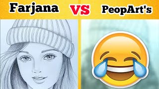 Farjana drawing academy recreationPart 1 Farjana drawing academy real vs copy pencil drawing [upl. by Bethezel]