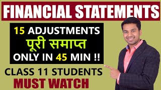 Class 11  ACCOUNTS  FINANCIAL STATEMENTS ADJUSTMENTS ✔️ [upl. by Delgado]