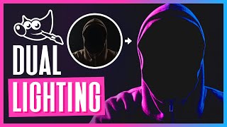 Create A Dual Lighting Effect with GIMP [upl. by Rennerb459]