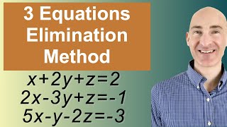 Solving Systems of 3 Equations Elimination [upl. by Nnaerb372]