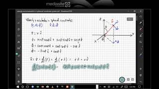 Velocity and acceleration in spherical coordinate system [upl. by Augy5]