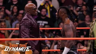 Bobby Lashley comes facetoface with Swerve Strickland at FRIGHT NIGHT  103024 AEW Dynamite [upl. by Yenterb]