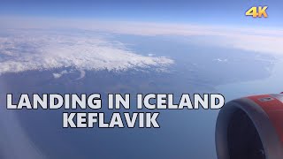 LANDING IN ICELAND  KEFLAVIK  ACTIVE VOLCANO VIEW 4K [upl. by Pearce]