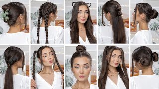 10 EASY HEATLESS BACK TO SCHOOL HAIRSTYLES [upl. by Olive]