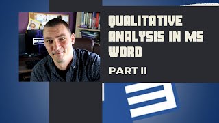 Qualitative coding and thematic analysis in Microsoft Word [upl. by Aicad]