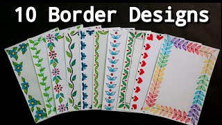 10 Border DesignsBorder Designs for Project File10 Quick and Easy Border Design ideas [upl. by Chem]