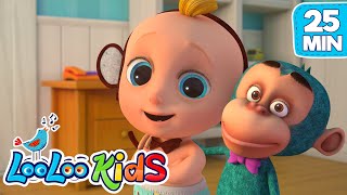 🐒 Five Little Monkeys  S3EP48 Kindergarten Fun Highlights Compilation  LooLoo Kids Songs for Kids [upl. by Vivia]