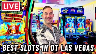 🔴 5 JACKPOTS on the BEST SLOTS in Downtown Las Vegas [upl. by Oilcareh]