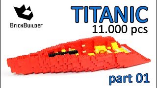 Lego Moc Titanic 24 m long  11000 pcs  Part 01  Lego Speed Build [upl. by Nalyad]