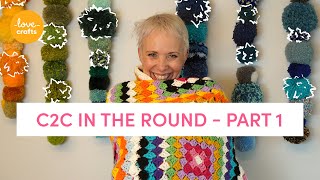 How to Crochet  C2C in the round PART 1 [upl. by Zaob173]