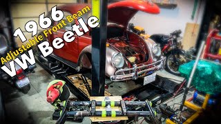 Volkswagen Beetle  Front End Work  Adjustable Beam Drop Spindles amp Brakes [upl. by Ydolem]