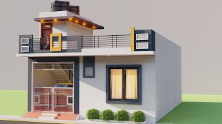 25x37 3 Bedroom Car Parking House Plan3D Village House Design [upl. by Orat521]