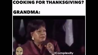 Grandma Thanksgiving Rap Song quotBeans Greens Potatoes Tomatoesquot Lyrics [upl. by Hoem]