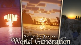 Minecraft PE Top 10 World Generation AddonsMods That Look Unbelievable with Shaders [upl. by Ennyrb896]