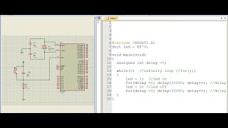 Embedded C programming  LED blinking  Microcontroller AT89S52 [upl. by Heyman762]