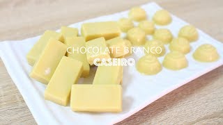 CHOCOLATE BRANCO CASEIRO COM OPÇÃO VEGANA  468  Receitas da Mussinha [upl. by Hamil]