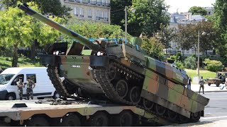 Leclerc tanks and other vehicles after 14th July parade in Paris [upl. by Bohannon]