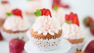 How to Make Strawberry Cupcakes [upl. by Moureaux]