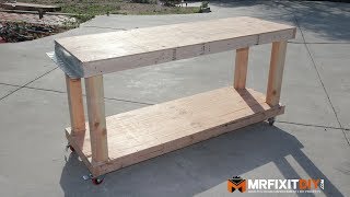 DIY BUDGET FRIENDLY WORKBENCH FREE DOWNLOADABLE PLANS [upl. by Ahseat]