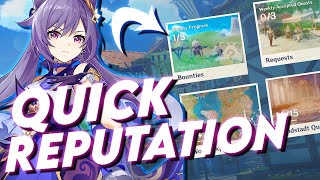 QUICK Reputation Guide Patch 11  Genshin Impact Farm Guide Liyue amp Mondstadt [upl. by Leonelle]