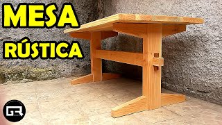 MESA DE MADERA RUSTICA COMO HACER WOODEN TABLE [upl. by Epuladaugairam]