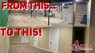 Basement Finishing From Scratch Remodel Time Lapse [upl. by Enivid]