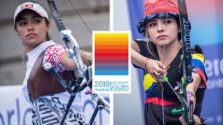 Ana Vazquez v Valentina Acosta – recurve junior women gold  World Youth Championships 2019 [upl. by Bigod328]