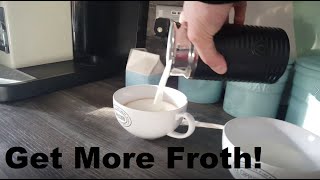 How to Get More Froth from Your Nespresso Coffee Aeroccino  Nespresso tips and help [upl. by Johnette]