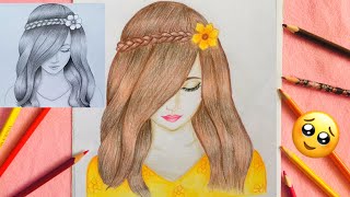 Farjana Drawing Academy and My Drawing  How to Draw a Girl  Farjana Drawing Academy Popular Video [upl. by Eiramait672]