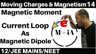 Moving Charges n Magnetism 14  Magnetic Moment Current Loop as Magnetic Dipole  JEENEET [upl. by Susejedesoj]