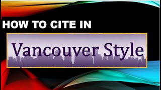 How to add referencescite in Vancouver style [upl. by Namya]