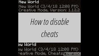 How to Disable cheats after enabling it  Minecraft [upl. by Bigod]