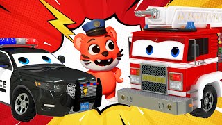 Super Firefighter and Police Rescue Teams  More Nursery Rhymes amp Kids Songs by appMink [upl. by Malcah]