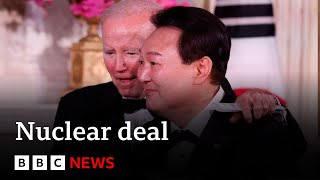 US and South Korea agree key nuclear weapons deal  BBC News [upl. by Pitarys]