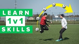 LEARN 5 COOL 1 v 1 FOOTBALL SKILLS [upl. by Marya963]