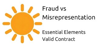 Fraud vs Misrepresentation  Other Essential Elements of a Valid Contract  CA CPT  CS amp CMA [upl. by Lynnet]