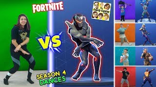 FORTNITE DANCE CHALLENGE in REAL LIFE 2 Season 4 Dances HYPE ORANGE JUSTICE GROOVE JAM amp POC [upl. by Aitital]