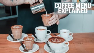 Coffee Menu Explained  What the most common coffees are and how to make them [upl. by Eseilanna]