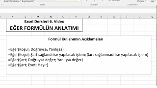 Excel Dersleri 6  Excelde Eğer Formülünün Kullanımı En Kolay Anlatımı [upl. by Kabab211]