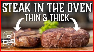 How to Cook Steak in Oven  Thin amp THICK Broil Steak Recipes [upl. by Haelak327]