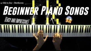 Top 5 BEAUTIFUL Beginner Piano Songs Easy [upl. by Ahtelahs]