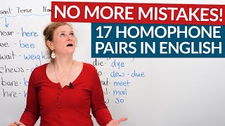 Learn 17 homophone pairs in English bebee knowno hearhere… [upl. by Lichter120]