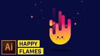 Happy Fire Artwork  Adobe Illustrator Tutorial [upl. by Ahseya]