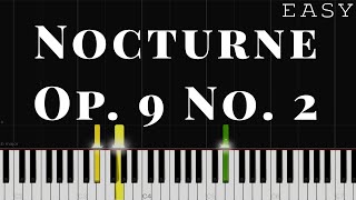 Nocturne Op9 No2  Chopin  EASY Piano Tutorial [upl. by Bluh]